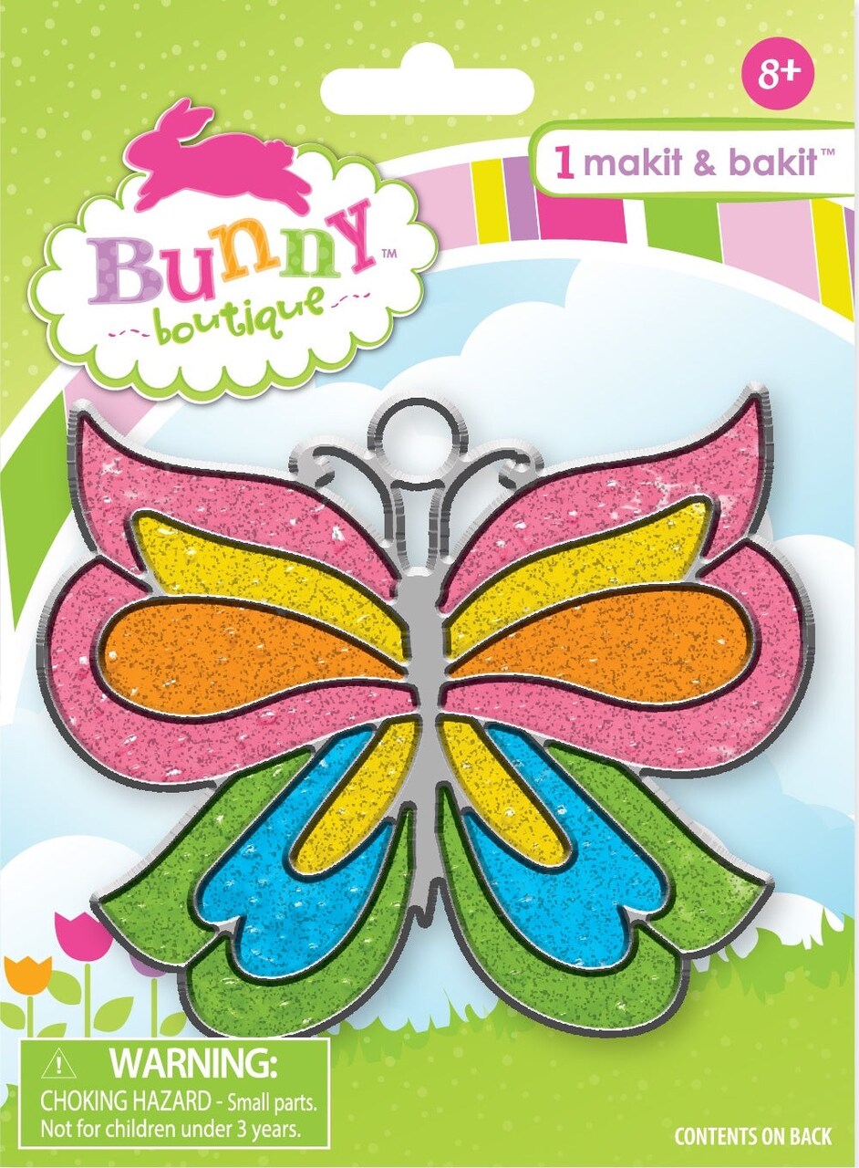 DIY Makit & Bakit Colorful Butterfly Stained Glass Suncatcher Kit Kids Craft